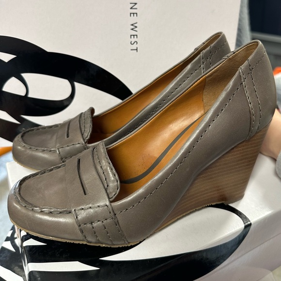 Nine West Leather Wedge Loafers - Picture 2 of 4